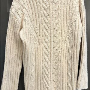 Express Elegant Cream Cable Knit Sweater